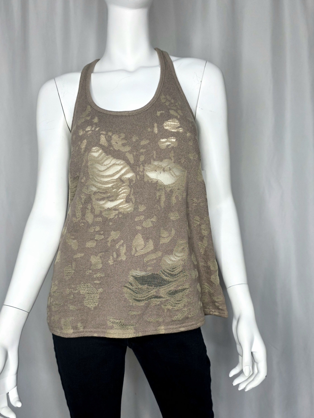 ALO YOGA Gravel DISTRESSED Racerback Tank Top